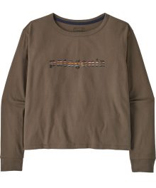 Women's Long-Sleeved '73 Text Logo Easy-Cut Organic Shirt